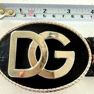 DG BROWN LEATHER Y2K BUCKLE  BELT 39” LONG
